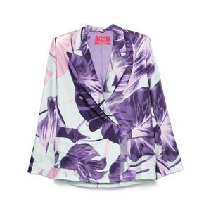 For Restless Sleepers Women Printed Silk Double-Breasted Jacket